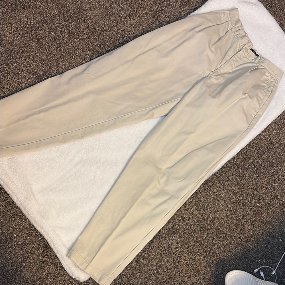 Tan High Rise Jeans with Relaxed Fit